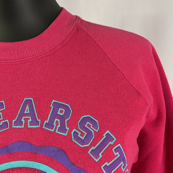 Vintage Pink Unibearsity Teddy Bear Long Sleeve Crewneck Sweatshirt - Picture 5 of 16